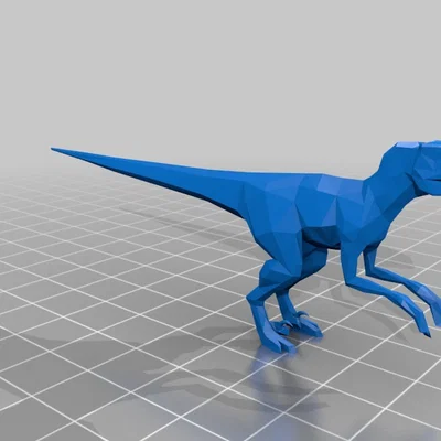 Mô hình 3D khủng long Low Poly Raptor (Velociraptor mongoliensis)