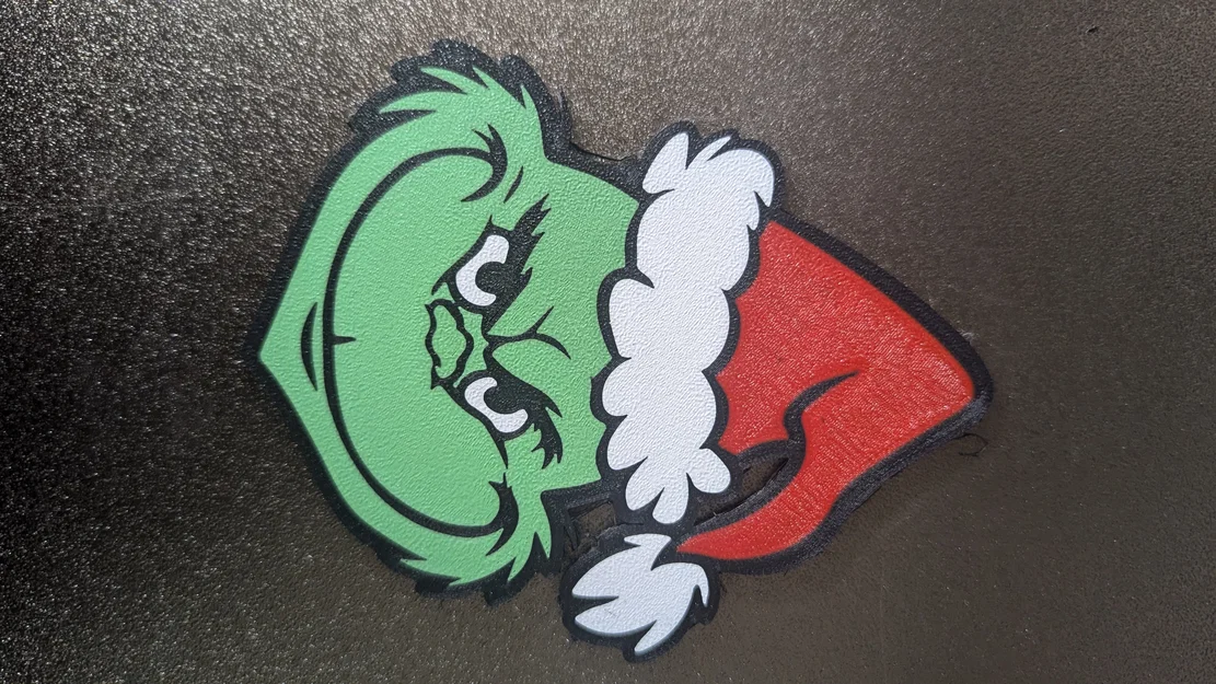 Grinch Coaster .3MF Individual Bodies (Đế lót ly Grinch .3MF body tách rời) - Image 1