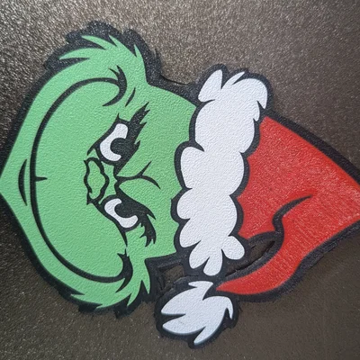 Grinch Coaster .3MF Individual Bodies (Đế lót ly Grinch .3MF body tách rời)