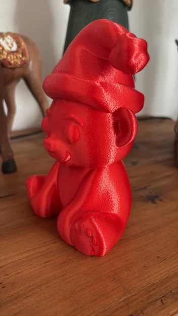 Mô hình gấu Bắc Cực đội nón Noel trang trí Giáng sinh 3D - Image 1