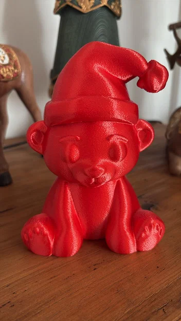 Mô hình gấu Bắc Cực đội nón Noel trang trí Giáng sinh 3D - Image 2
