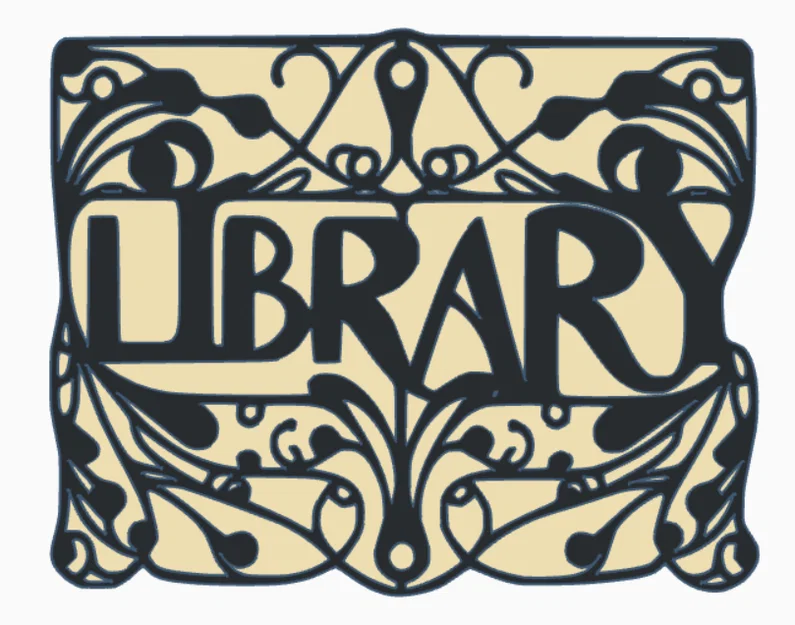 Bảng hiệu trang trí LIBRARY 3D nghệ thuật độc đáo - Image 1