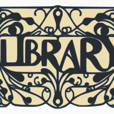 Bảng hiệu trang trí LIBRARY 3D nghệ thuật độc đáo