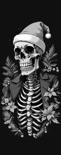 Bookmark bộ xương Giáng Sinh (Christmas skeleton bookmark) - Image 1