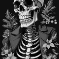 Bookmark bộ xương Giáng Sinh (Christmas skeleton bookmark) - Thumbnail 1
