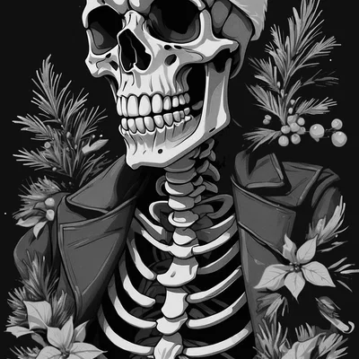 Bookmark bộ xương Giáng Sinh (Christmas skeleton bookmark)