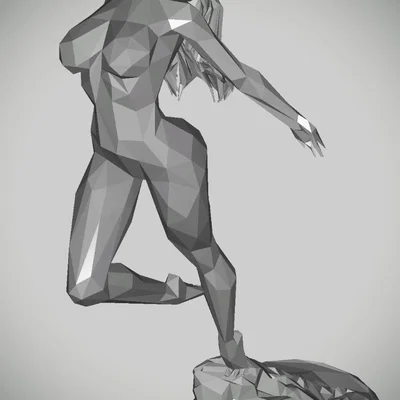 Mô hình tượng nữ thần Freedom phong cách Low Poly nghệ thuật