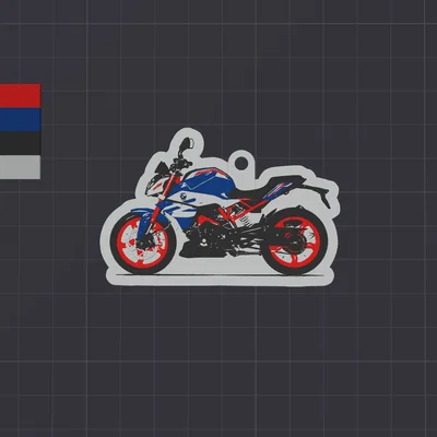 Móc khóa mô hình xe BMW G310 R in 3D đầy cá tính