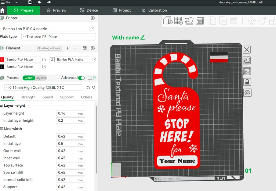 Móc treo cửa “Santa Stop Here” tuỳ chỉnh tên - Image 3