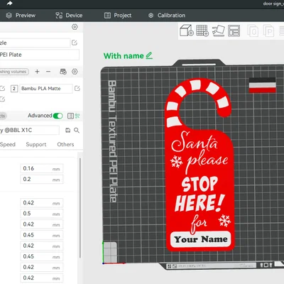 Móc treo cửa “Santa Stop Here” tuỳ chỉnh tên