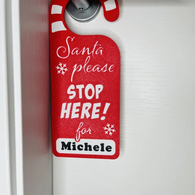 Móc treo cửa “Santa Stop Here” tuỳ chỉnh tên - Image 5