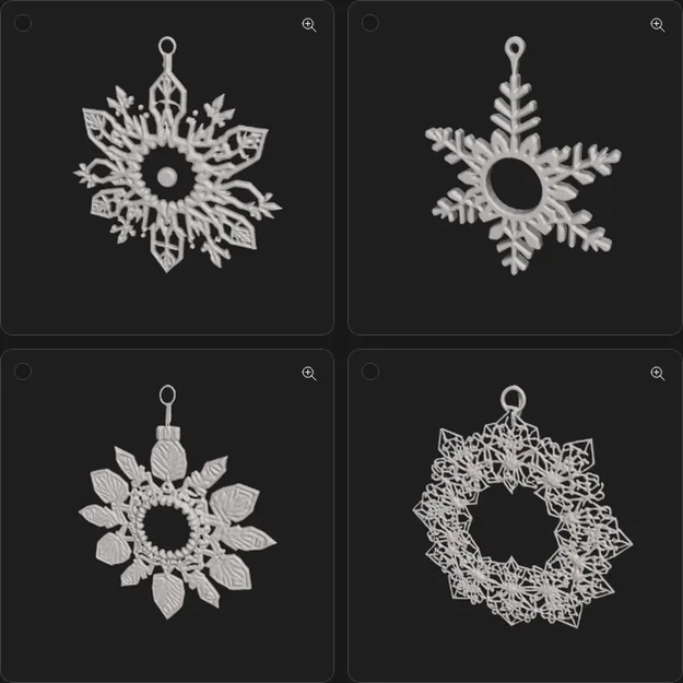 Mẫu trang trí bông tuyết Snowflakes tinh xảo in 3D - Image 1