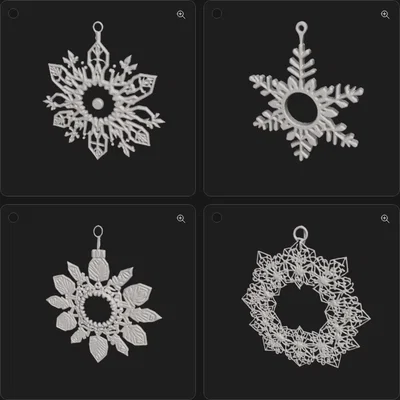 Mẫu trang trí bông tuyết Snowflakes tinh xảo in 3D