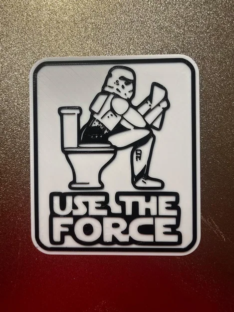 Bảng treo trang trí toilet Star Wars Use The Force in 3D độc đáo - Image 1