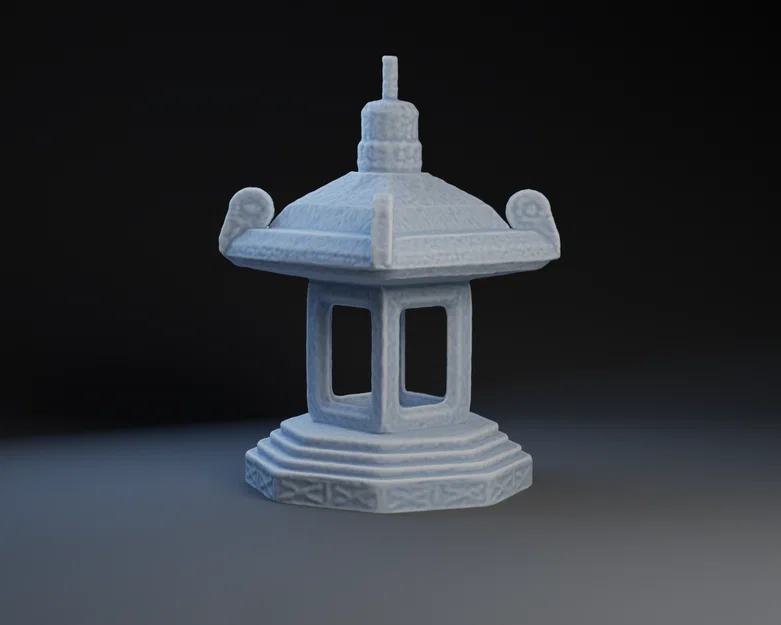 Mô hình Đèn đá Nhật Bản (Japanese Lantern) in 3D trang trí đẹp mắt - Image 1