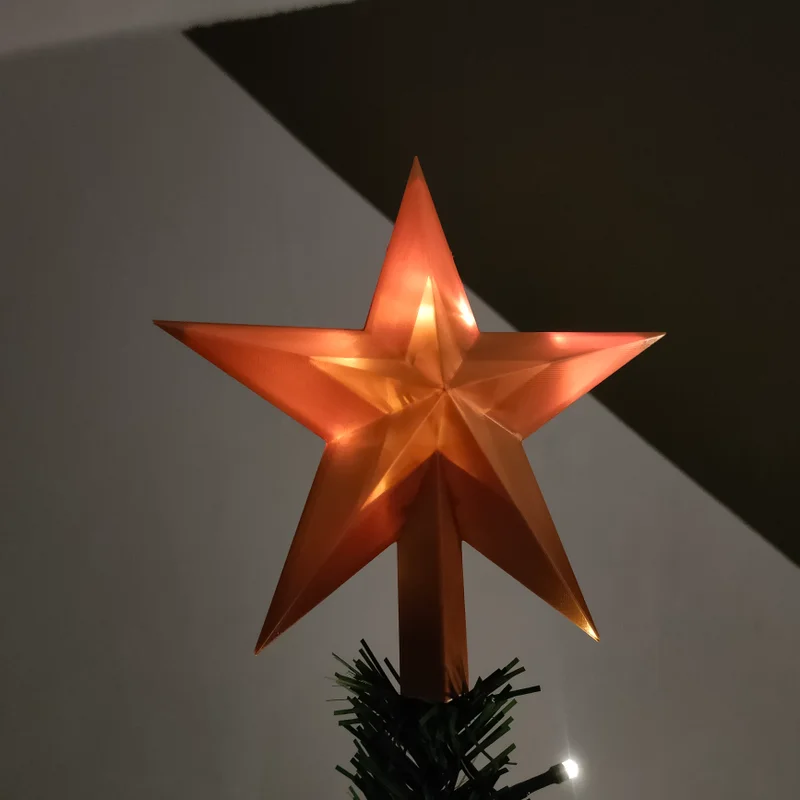 Ngôi sao chóp cây thông Noel phát sáng – trong mờ, in Vase Mode