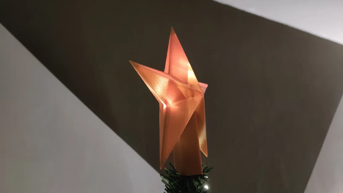 Ngôi sao chóp cây thông Noel phát sáng – trong mờ, in Vase Mode - Image 2