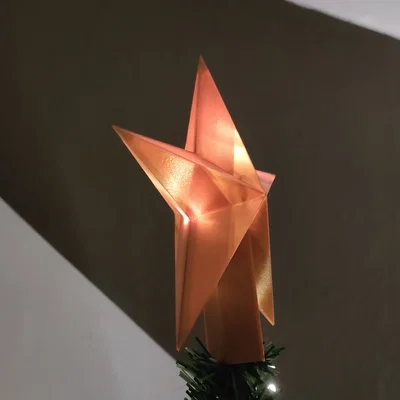 Ngôi sao chóp cây thông Noel phát sáng – trong mờ, in Vase Mode