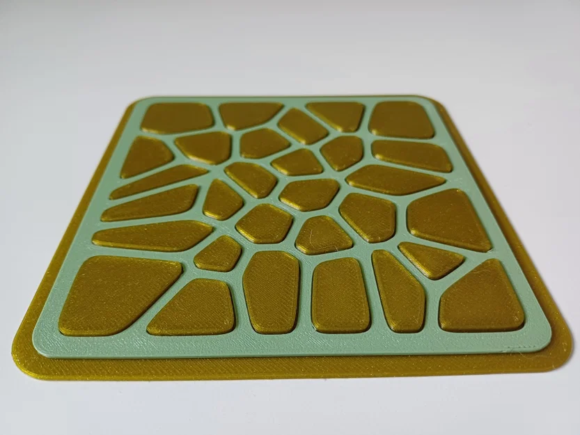 Bộ lót ly lắp ráp với họa tiết Voronoi - Image 1