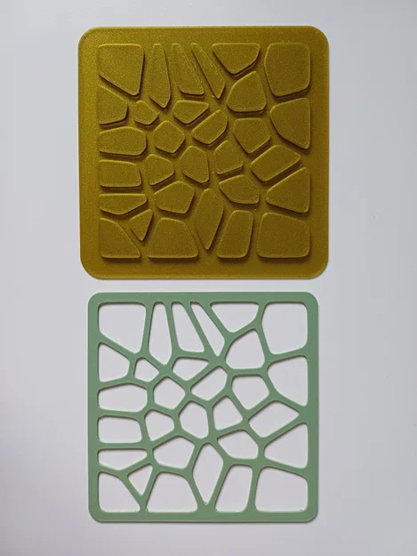 Bộ lót ly lắp ráp với họa tiết Voronoi - Image 2