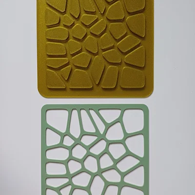 Bộ lót ly lắp ráp với họa tiết Voronoi
