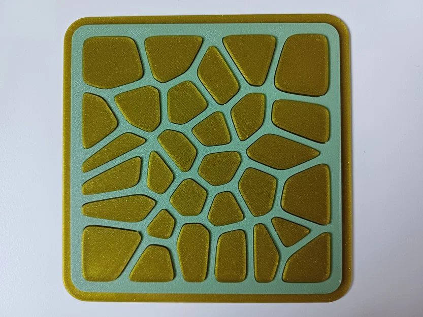 Bộ lót ly lắp ráp với họa tiết Voronoi - Image 3