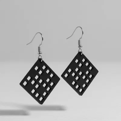 Bông tai hình vuông 3D độc đáo - Phụ kiện thời trang cá tính