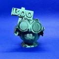 Cú mèo cầm bảng “Boo” (low poly) - Thumbnail 1