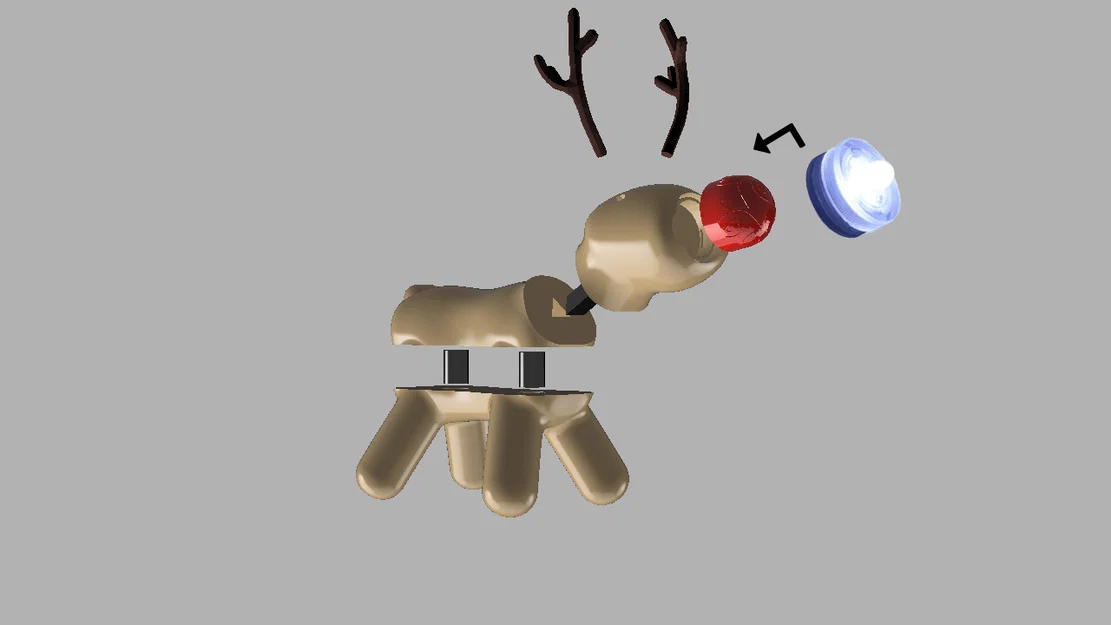 Tuần lộc Noel mũi phát sáng (Christmas Reindeer with Luminous Nose) - Image 2