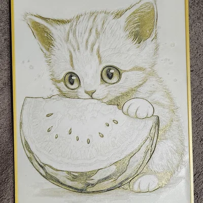 Mèo Con Cute Dưa Hấu (Baby Cute Cat Watermelon) - HueForge
