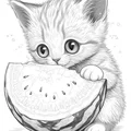 Mèo Con Cute Dưa Hấu (Baby Cute Cat Watermelon) - HueForge - Thumbnail 2