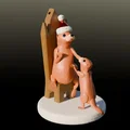Rái Cá Ông Già Noel Ngồi Ngai Kèm Ornament Rái Cá Con - Thumbnail 1