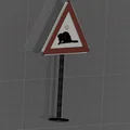 Mẫu in 3D biển báo cảnh báo hải ly độc đáo - Biber-Warnschild - Thumbnail 2