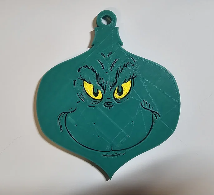 Đồ trang trí cây thông Noel hình Grinch in 3D dễ thương - Image 1