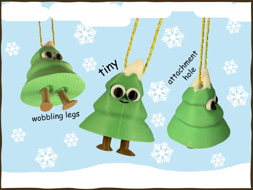 Đồ treo cây thông Noel tí hon | chân lắc lư | print in place - Image 5