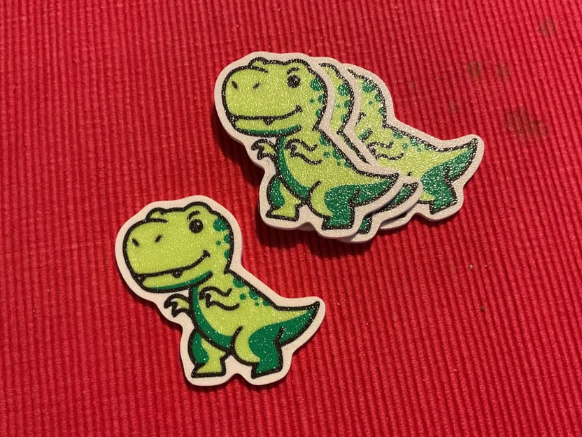 Huy hiệu khủng long T-REX (in 4 màu) - Image 1