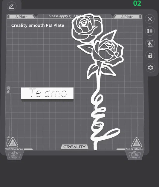 Mô hình trang trí Flor de Amor kèm đế Te Amo in 3D tuyệt đẹp - Image 1