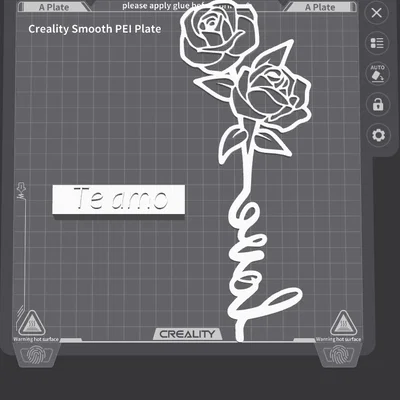 Mô hình trang trí Flor de Amor kèm đế Te Amo in 3D tuyệt đẹp