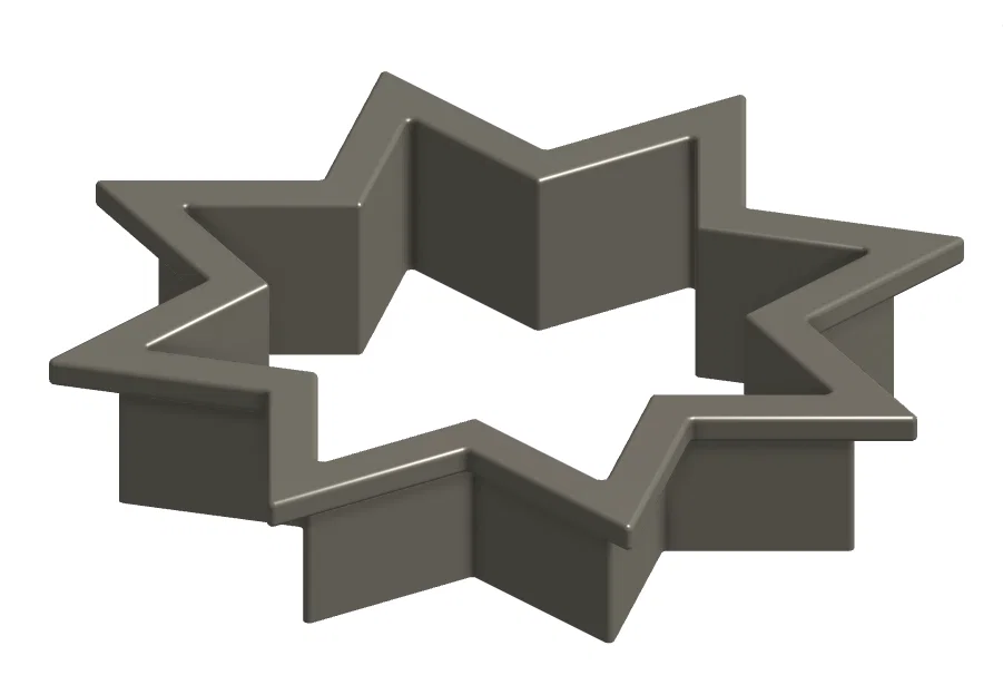 Khuôn cắt bánh quy hình ngôi sao 8 cánh (Star Cookie Cutter) STL - Image 1