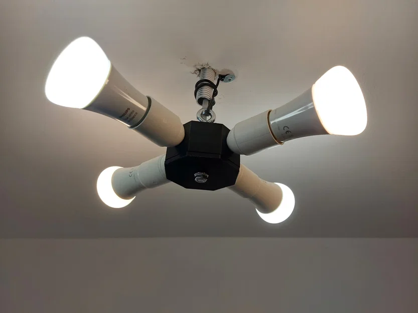 Đế treo đèn 4 bóng phong cách DIY (4x lamp holder M10) - Image 1
