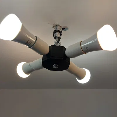 Đế treo đèn 4 bóng phong cách DIY (4x lamp holder M10)