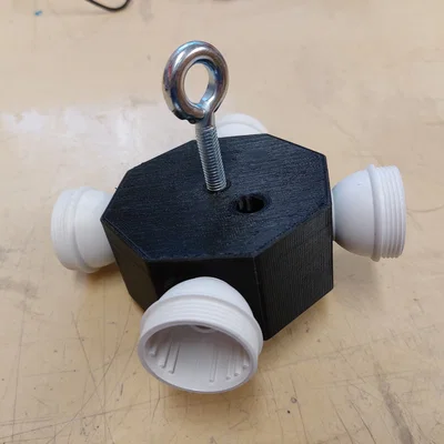 Đế treo đèn 4 bóng phong cách DIY (4x lamp holder M10)