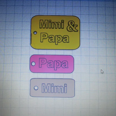 Móc khóa in 3D Mimi & Papa tặng ông bà