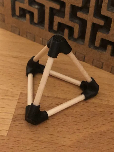Bộ khớp nối in 3D tạo hình khối tứ diện từ que gỗ cực dễ - Image 1