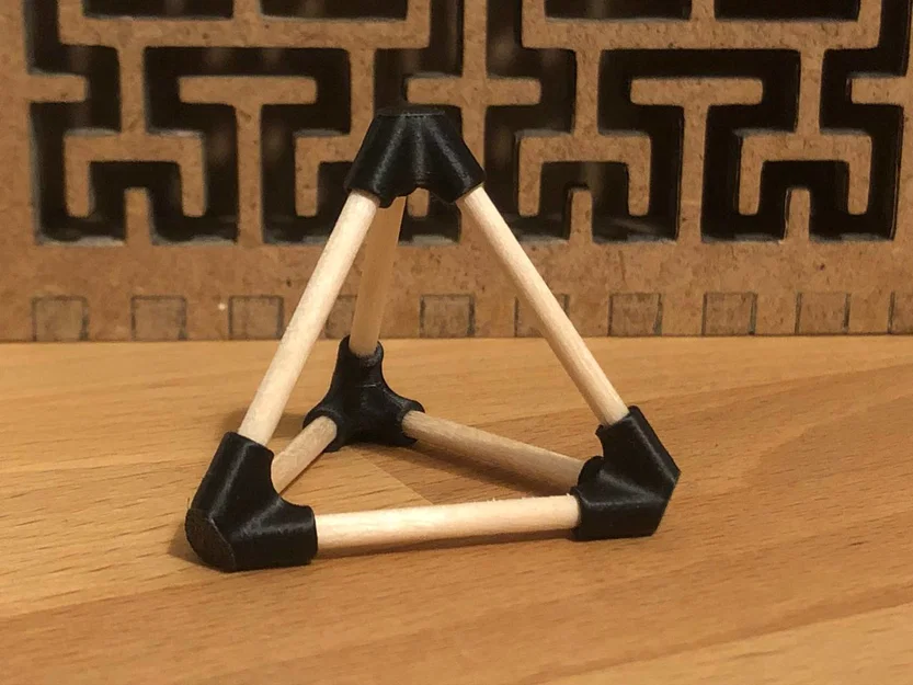 Bộ khớp nối in 3D tạo hình khối tứ diện từ que gỗ cực dễ - Image 2