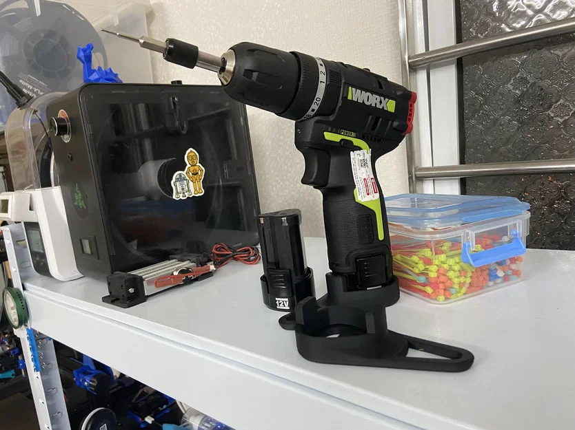 Chân đế 3D cho pin máy khoan WORX WU131 giúp máy đứng vững - Image 2