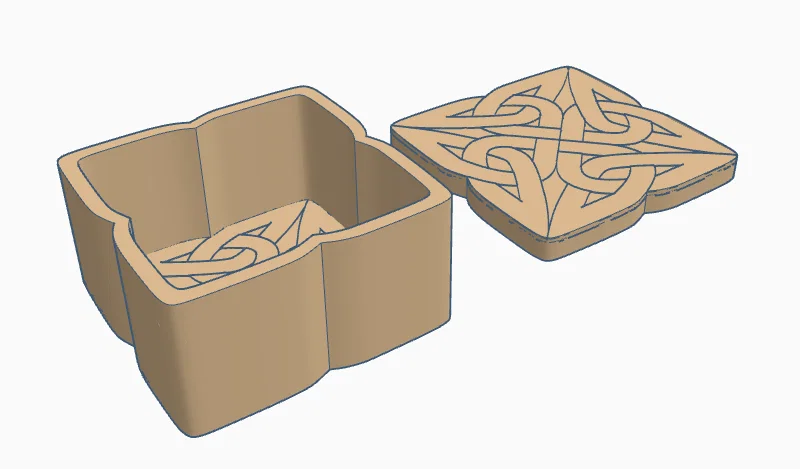 Mẫu hộp đựng họa tiết nút thắt Celtic in 3D nghệ thuật - Image 3