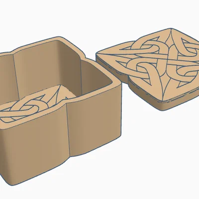 Mẫu hộp đựng họa tiết nút thắt Celtic in 3D nghệ thuật