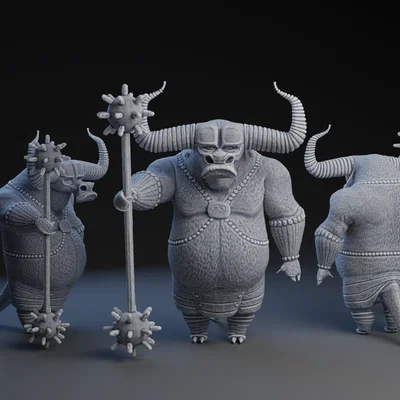 Mô hình 3D chiến binh bò mộng trong Kung Fu Panda