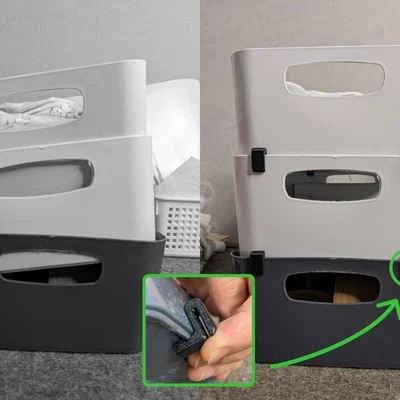 Kẹp nhựa xếp chồng cho hộp Ikea Variera (Stacking Clips)